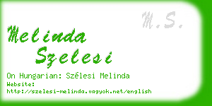 melinda szelesi business card