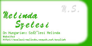 melinda szelesi business card